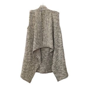 Splendid Women's Open Knit Cardigan Sz XS Waterfall Drape Front Sleeveless Ivory